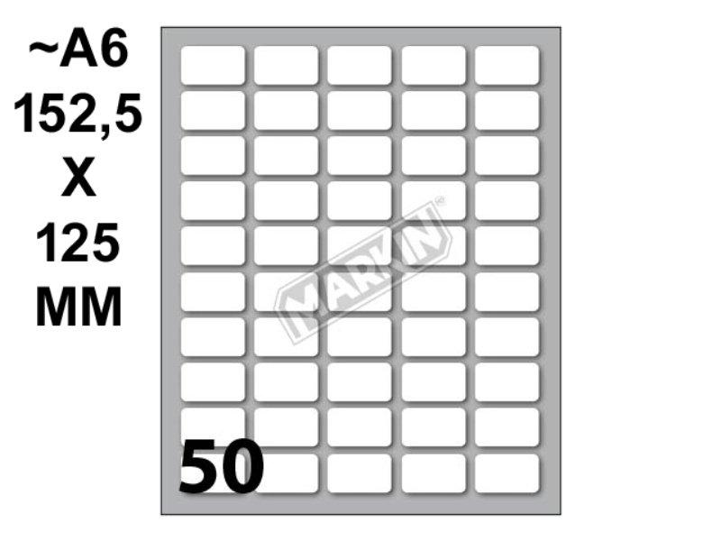 Conf. 10 buste da 10 fogli A6 152,5x125 mm ETICHETTE MARKIN permanenti 20x12mm kohinoor