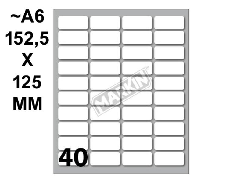Conf. 10 buste da 10 fogli A6 152,5x125 mm ETICHETTE MARKIN permanenti 28x12mm kohinoor