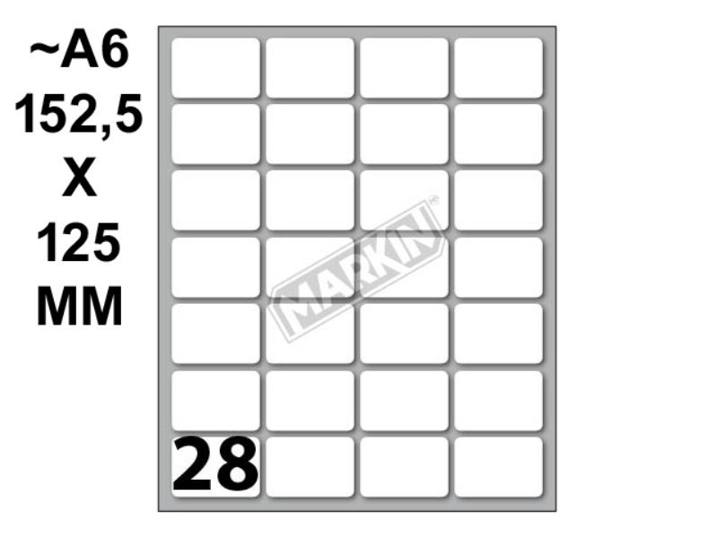 Conf. 10 buste da 10 fogli A6 152,5x125 mm ETICHETTE MARKIN permanenti 28x19mm kohinoor