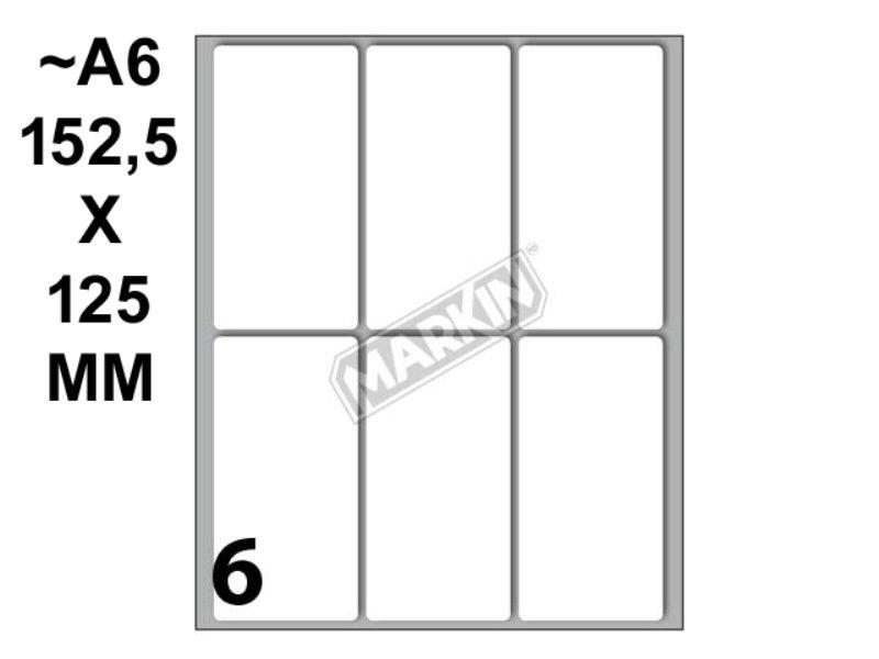 Conf. 10 buste da 10 fogli A6 152,5x125 mm ETICHETTE MARKIN permanenti 73x37mm kohinoor