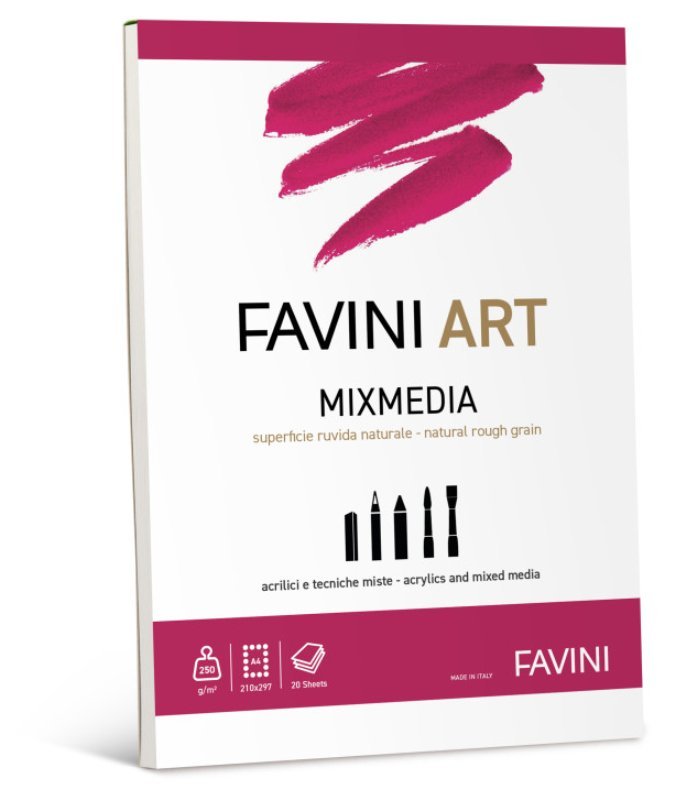 BLOCCO ART MIXMEDIA A4 250gr COLLATO favini