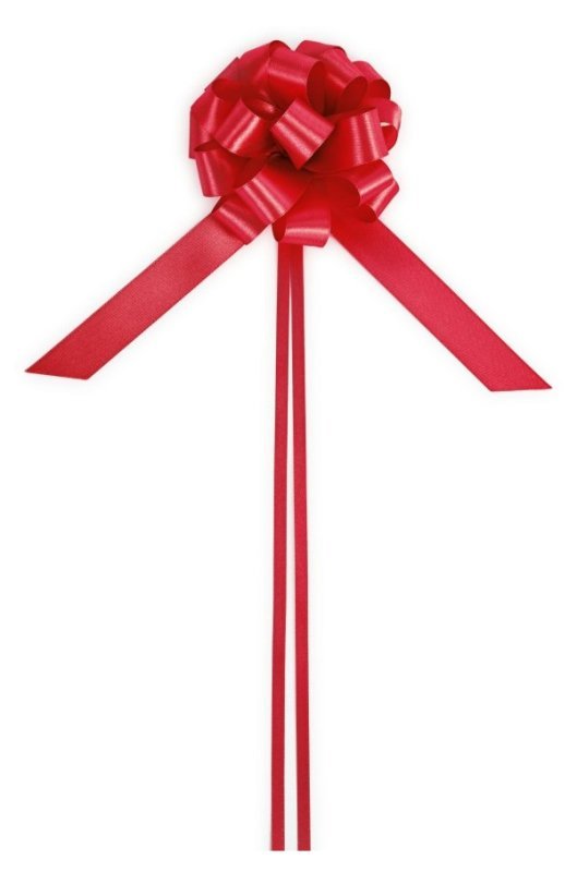 SATIN PULL-BOWS 25MM CF 12 FIOCCO STRIP IN TESSUTO ROSSO star