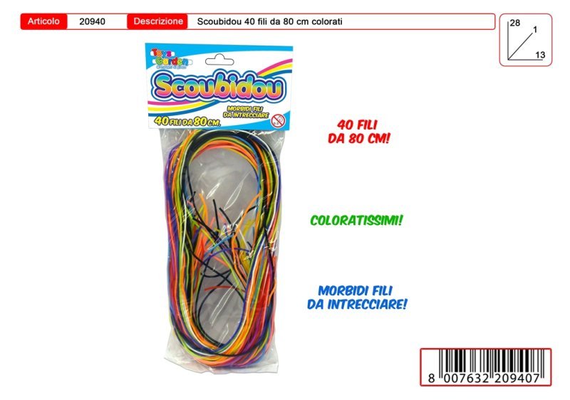 SCOUBIDOU COLORFUL 40 FILI DA 80 CM. toys-garden