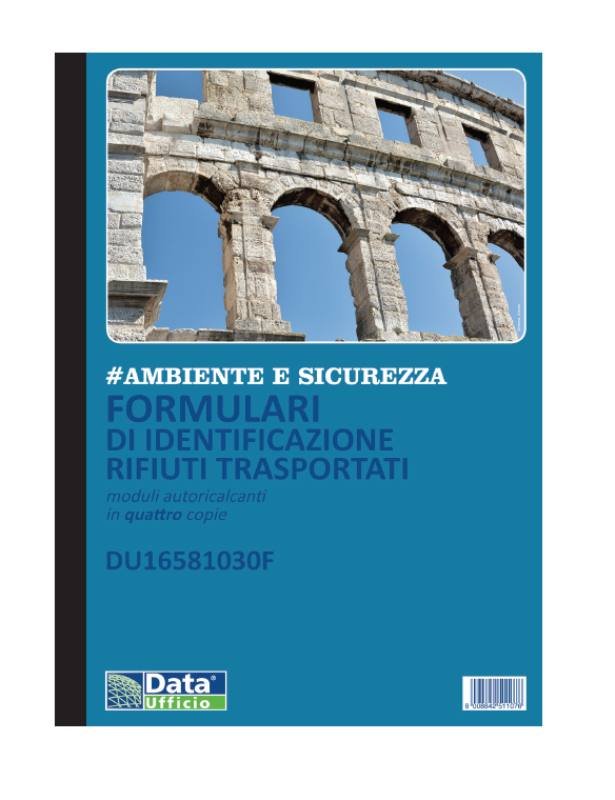 Formulario di identificazione rifiuti trasportati, blocco di 25/25/25/25 copie autoricalcanti (Misura 29,7x21,5 cm) Data Ufficio (Buffetti)