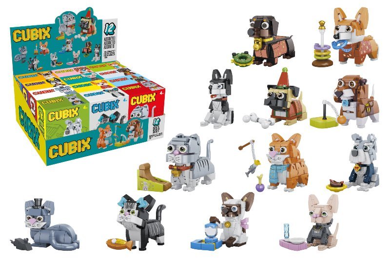 CUBIX CANI E GATTI 12 ASS 12PZ D/BOX Globo (importazione)