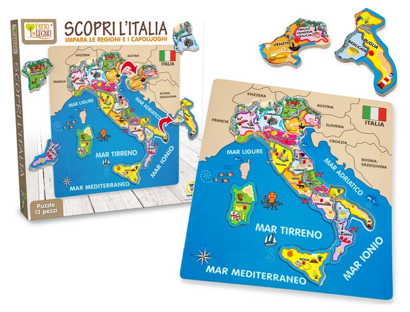 SCOPRI L'ITALIA PUZZLE 13 PZ STACCABILI Teorema (importazione)