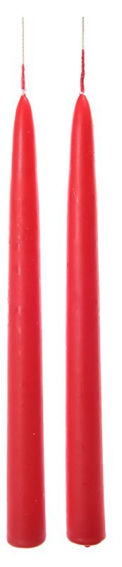 COPPIA CANDELE A STELO LUCIDE ROSSE CM 25 IN ESPOSITORE Mercury SRL