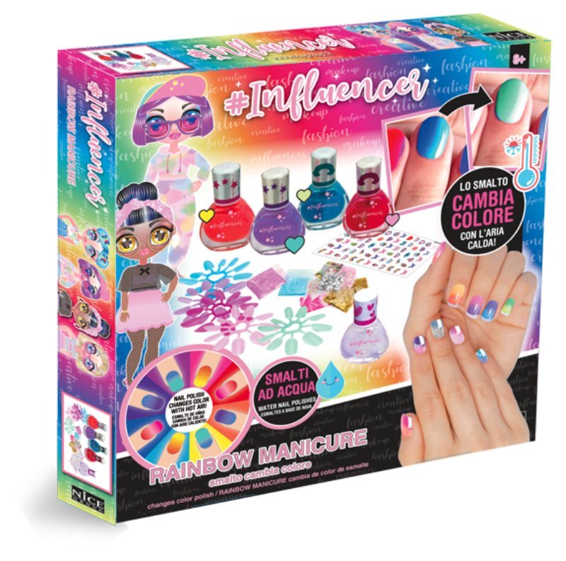 INFLUENCER RAINBOW MANICURE nice