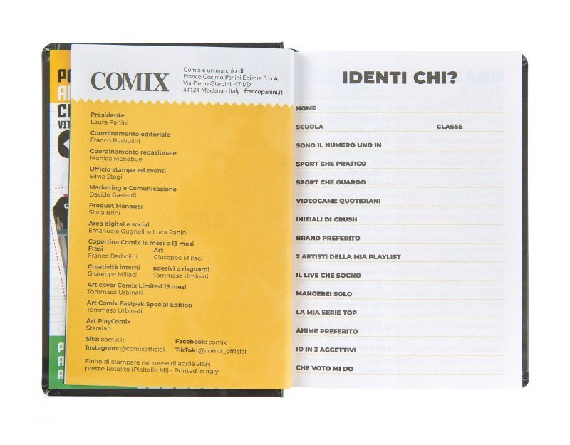 AGENDA COMIX 16M MINI BLACK&SILVER FRANCO COSIMO PANINI EDITORE