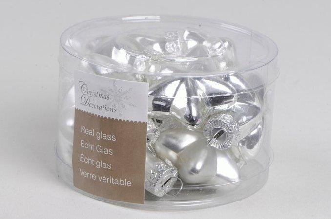 glass mini stars shiny-matt silver kaemingk