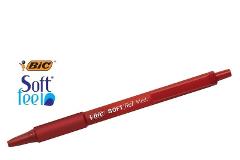 Penna a sfera a scatto soft feel colore rosso con grip bic