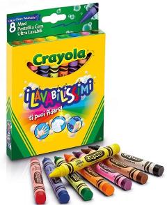 8 MAXI PASTELLI LAVABILISSIMI Crayola (distr. Binney & Smith)