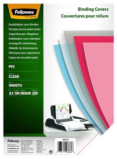 copertina CLEAR PVC trasp. 20/100 A3 cf100 Fellowes Leonardi SPA