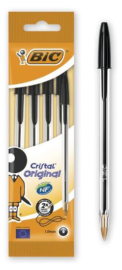 BLISTER 4 PENNE NERE CRISTAL ORIGINAL bic