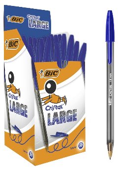 CONFEZIONE 50 CRISTAL LARGE COLORE BLU TRATTO 1,6MM bic