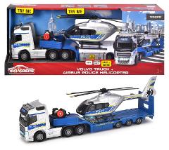 Majorette Grand Series Volvo FH-16 Camion Police + elicottero, luci e suoni, cm.35 Simba