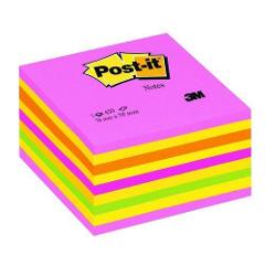 Cubo Postit rosa neon, 76 mm x 76 mm, 450 foglietti 3m