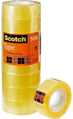 Nastro trasparente Scotch 508, 10 rotoli, 15 mm x 33 m 3m