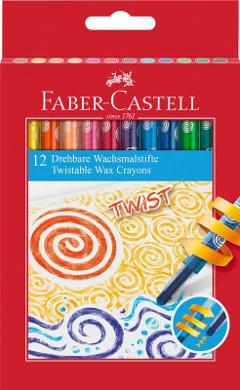 Astuccio 12 pastelli a cera a punta estraibile - mina 0,5mm faber-castell