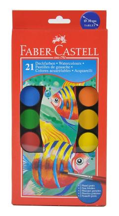 Acquerelli cf. 21 godets di colori +penn faber-castell