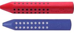 Gomma grip triangolare a forma di matita - colori ROSSO/BLU - espositore da 10 pezzi faber-castell