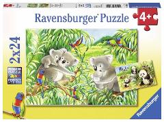 Puzzle 2x24 pz Dolci Koala e Panda ravensburger