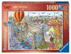 Puzzle 1000 pz Giro del mondo in 80 giorni ravensburger