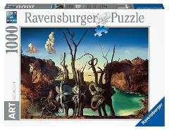 Puzzle 1000 pz Dali': Swans reflecting elephants ravensburger