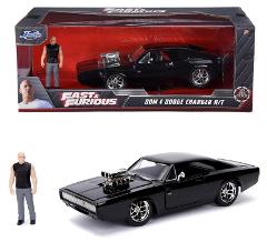 Fast & Furious 1970 Dodge Charger in scala 1:24 die-cast, con personaggio, funzionamento a ruota libera, parti apribili Simba