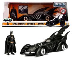 Batman 1995 Batmobile in scala 1:24 con personaggio di Batman in die-cast Simba