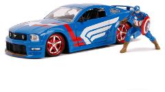 Marvel Captain America 2006 Ford Mustang GT in scala 1:24 die-cast con personaggio di Captain America in die cast Simba