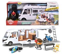 Camper Set Con Camper Hymer in scala 1:24, personaggio e accessori per il campeggio Simba