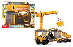 Volvo Construction Station con 3 veicoli 16.5 cm, luci e suoni Simba