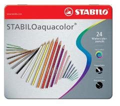 STABILO aquacolor scatola in metallo ARTY da 24 colori ass. stabilo