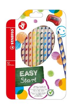 STABILO EASYcolors astuccio in cartone da 12 colori ass.per destrimani+temperino stabilo