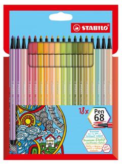 STABILO Pen 68 astuccio in cartone con 18 nuovi colori stabilo