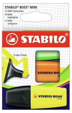 STABILO BOSS MINI astuccio in cartone da 3 colori (giallo, arancione, verde) stabilo