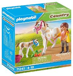 RAGAZZA CON CAVALLO E PULEDRO playmobil