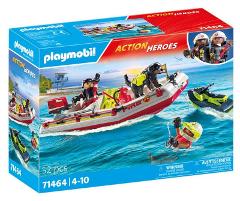 Gommone dei pompieri e aquascooter playmobil