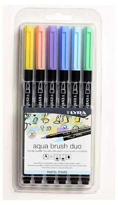 LYR AQUA BRUSH DUO PASTEL SET 6 PZ fila