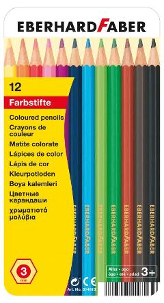 Astuccio in metallo con 12 matite colorate esagonali - diametro mina 3mm faber-castell