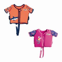 Giubbetto Salvagente Con Maniche, Con Cuscinetti In Schiuma All'Interno, Chiusura Lampo E Cinghia Di Sicurezza. 2 Stampe Assortite Bambino/Bambina, Max 18-30 Kg, Target 3-6 Anni. Best Way (gonfiabile)