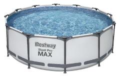 Piscina Steel Pro Max Cm. 366X100, Cap. 9.150 Lt., Pompa A Filtro 58383 (2,006 Lt/H), Cartuccia 58094 (II), Scaletta Di Sicurezza Best Way (gonfiabile)