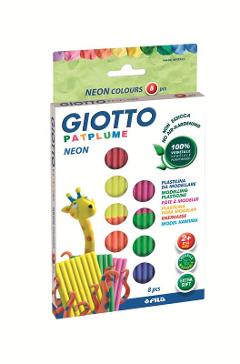 Confezione 8 panetti da 33 g di Giotto Paptlume nei colori fluo. All'interno della confezione e' contenuto anche un sacchetto salvapatplume per riporre e conservare il prodotto. fila