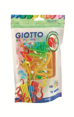 BUSTA GIOTTO PATPLUME 15 PZ - Contiene 10 forme numeri, 5 forme operazione e un mattarello fila