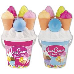 CONF. MARE DIAM. 17 cm DECORO ICE CREAM BEACH SET - Cm.17x17x31 (rete) androni