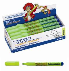 Evidenziatore TRATTO I-LIGHT POCKET LIME - punta scalpello 5,0mm, traccia 1-5mm - confezione da 12 pezzi fila