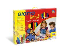 GIOTTO BEBE STICK & COLOR - contiene 12 superpennarelli, 10 superpastelloni cera con appuntapastellone e colla stick fila