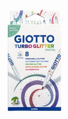 Giotto Turbo Glitter Pastel Astuccio 8 pz in Espositore 10 pz fila