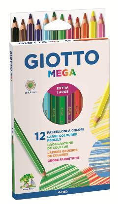 ASTUCCIO 12 GIOTTO MEGA - MINA GIGANTE DIAMETRO 5,5MM fila